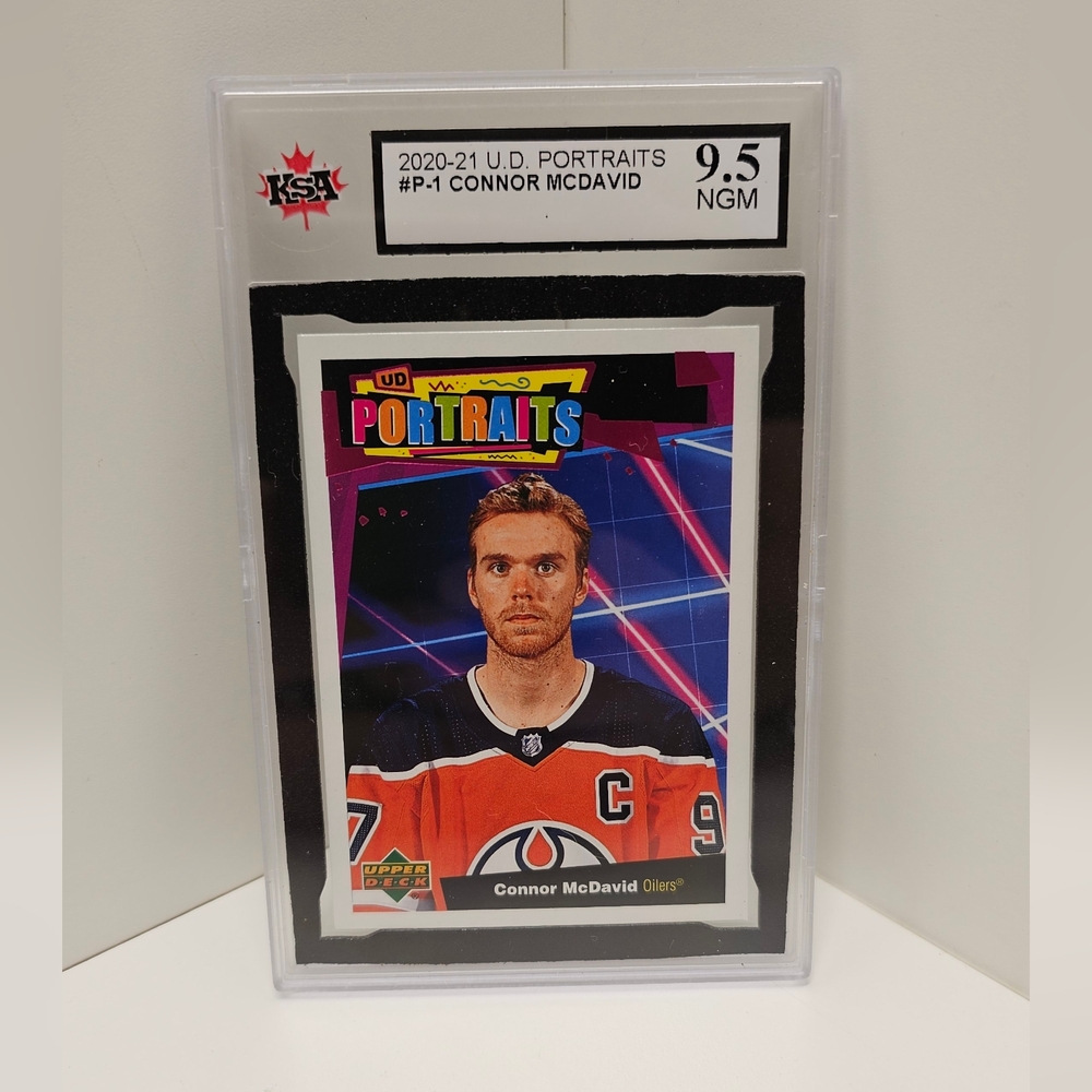 2020-21 Upper Deck Portraits, #P-1 Connor McDavid KsA 9.5